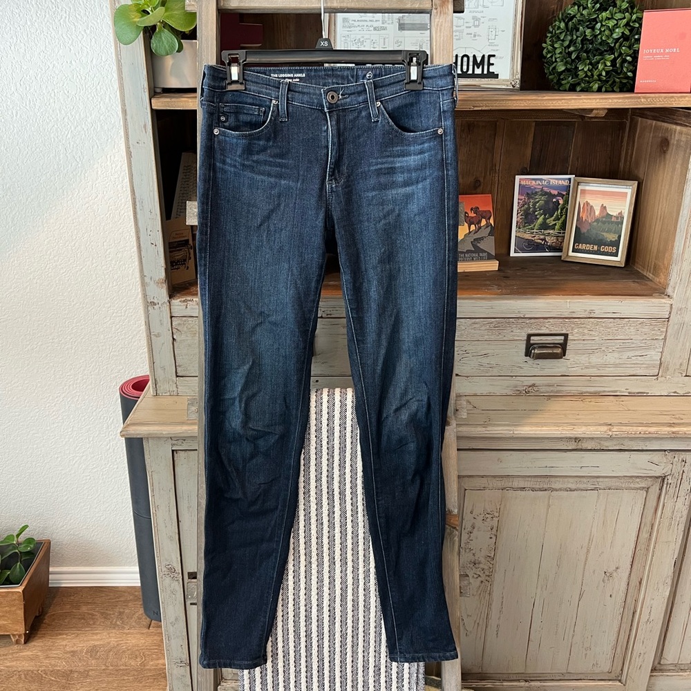 AG Adriano Goldschmied Dark Wash Cropped Skinny Jeans